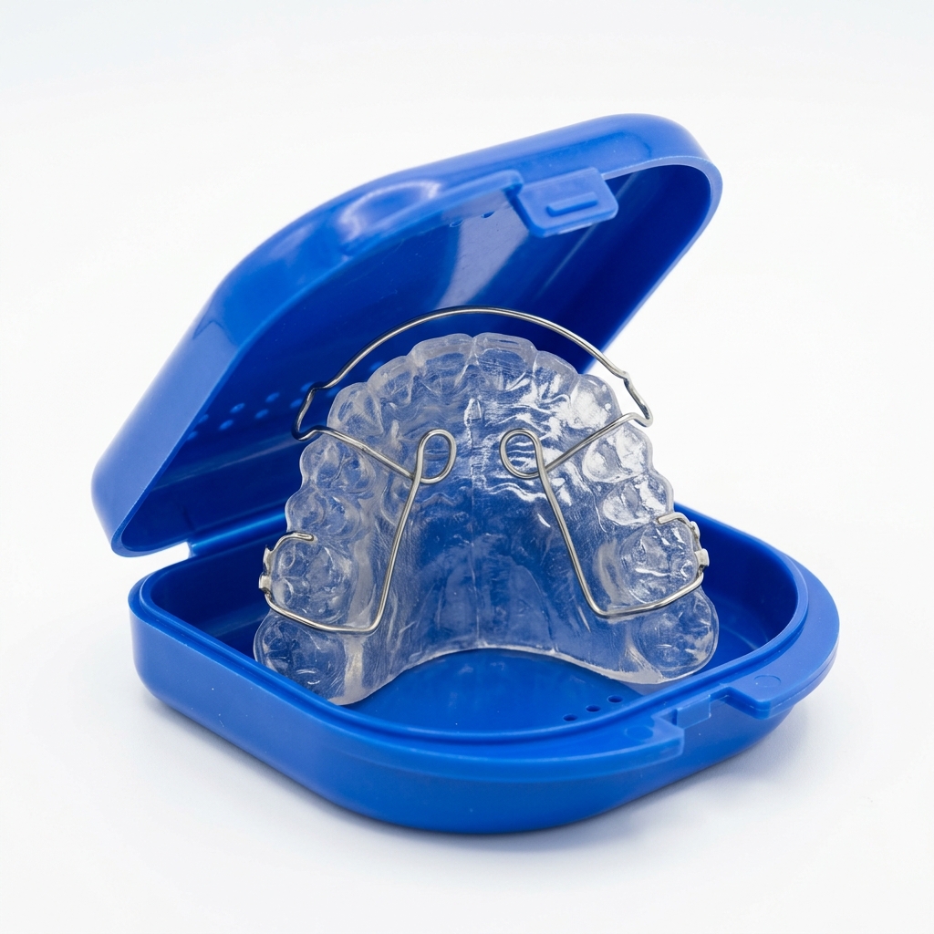 Hawley Retainer inside protective case
